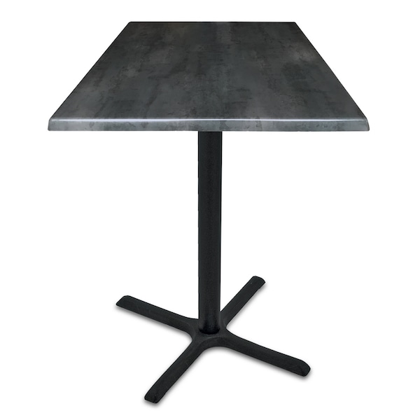 42" Tall In/Outdoor All-Season Table, 36" x 36" Square Black Steel Top